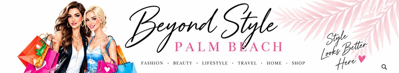 Beyond Style Palm Beach: illustrated shopping duo, script masthead and style looks better here